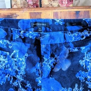 Banana Republic Blue and Black Pants Size 4
